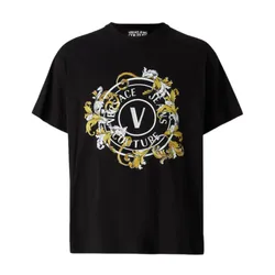 Áo Phông Nam Versace Jeans Couture T-Shirt 78GAHC01CJ01CG89 Màu Đen Size XS