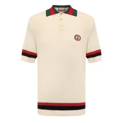 Áo Polo Nam Gucci Sweater Stripe Knitted With Web Ivory 739954 XKC90 9275 Màu Kem Size S