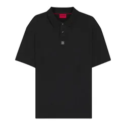 Áo Polo Nam Hugo Boss Stacked-logo Interlock Cotton In Navy 50517638 10261766 01 418 Màu Xanh Đen Size S