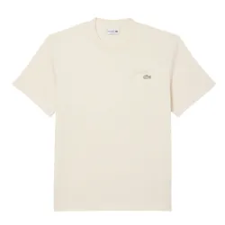 Áo Thun Nam Lacoste Heavy Jersey Embroidered Signature T-shirt TH5492 - XFJ Màu Trắng Ngà Size 3