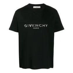 Áo Thun Nam Givenchy Black T-Shirt With White Lettering BM70WV3002 001 Màu Đen Size XS