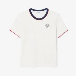 Áo Thun Nữ Lacoste Ultra Dry Tennis Heritage Badge T-shirt TF8640 EVO Màu Trắng Size 34