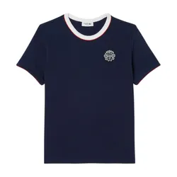 Áo Thun Nữ Lacoste Women's Ultra Dry Tennis Heritage Badge T-Shirt TF8640 HHW Màu Xanh Navy Size 34