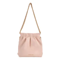 Balo Nữ Charles & Keith CNK Duo Chain-Handle Two-Way Backpack Soft Pink CK2-60782390 Màu Hồng
