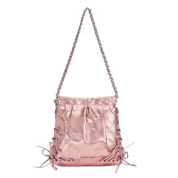 Balo Nữ Charles & Keith CNK Duo Metallic Grommet Chain-Handle - Aura Pink CK2-60782390 Màu Hồng