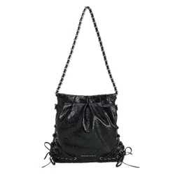 Balo Nữ Charles & Keith CNK Duo Metallic Grommet Chain-Handle - Noir CK2-60782390 Màu Đen