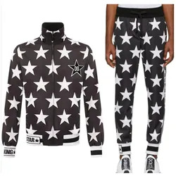 Bộ Quần Áo Nỉ Nam Dolce & Gabbana D&G Star Sweatshirt Màu Đen Họa Tiết Size 50