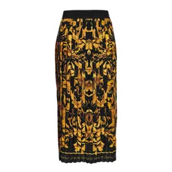 Chân Váy Nữ Versace&nbsp;Jean Couture Black With Baroque Logo Printed 79HAE8P5 NS573 G89 Màu Đen Size 38