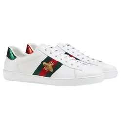Giày Thể Thao Nam Gucci Ace Embroidered Sneaker White Leather With Bee Màu Trắng Size 5.5