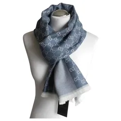 Khăn Quàng Cổ Gucci Luxury Scarf Wool Scarf Shawl Light Blue Màu Xanh
