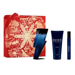 Set Nước Hoa Nam Carolina Herrera Bad Boy Cobalt Electrique EDP 3 Món (Box Đỏ)