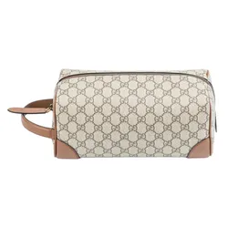 Túi Cầm Tay Nam Gucci Emblem Medium Toiletry Beige Brown 821163 FADE0 9786 Màu Be