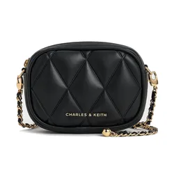 Túi Đeo Chéo Nữ Charles & Keith CNK Arwen Quilted Mini Bag - Black CK2-00770664_BLACK Màu Đen