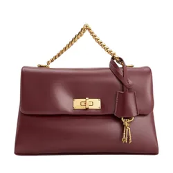 Túi Đeo Chéo Nữ Charles & Keith CNK Kerry Chain-Handle Crossbody Bag CK2-80782515 Mulberry Plum Màu Mận