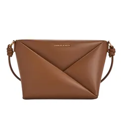 Túi Đeo Chéo Nữ Charles & Keith CNK Midori Geometric Crossbody Bag CK2-80782276 Chocolate Màu Nâu