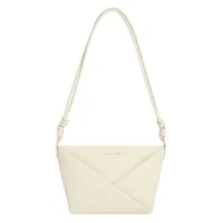 Túi Đeo Chéo Nữ Charles & Keith CNK Midori Geometric Crossbody Bag CK2-80782276 Cream Màu Trắng Kem