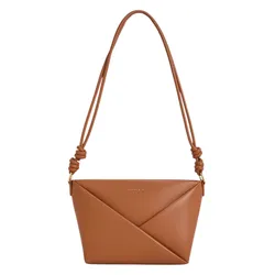 Túi Đeo Chéo Nữ Charles & Keith CNK Midori Geometric Crossbody Bag CK2-80782276 Tan Màu Nâu