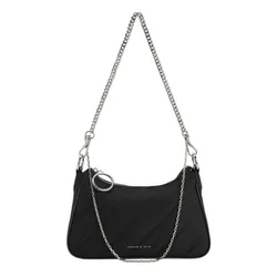 Túi Đeo Chéo Nữ Charles & Keith CNK Philomena Chain-Strap Crossbody Bag CK2-80151347-1 Noir Màu Đen