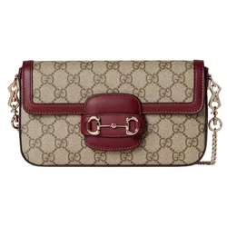 Túi Đeo Chéo Nữ Gucci Horsebit 1955 Mini Bag Beige Ankora Red Màu Be Đỏ
