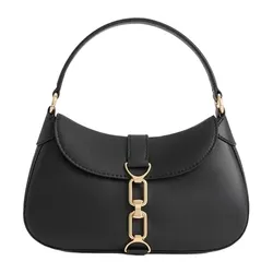 Túi Đeo Vai Nữ Charles & Keith Agatha Chain Accent Black Shoulder Bag CK2-40271444 Màu Đen