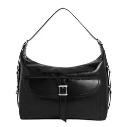 Túi Đeo Vai Nữ Charles & Keith Bryna Belted Hobo Noir Shoulder Bag CK2-40782622 Màu Đen