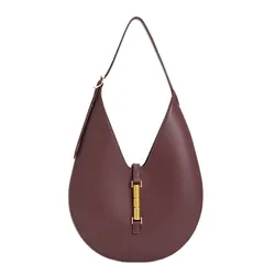 Túi Đeo Vai Nữ Charles & Keith Cesia Metallic Accent Hobo Wineberry Red Shoulder Bag CK2-40271683 Màu Đỏ Rượu