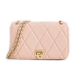 Túi Đeo Vai Nữ Charles & Keith CNK Arwen Diamond-Quilt Braided-Strap Shoulder Bag - Light Pink  CK2-20671747 Màu Hồng