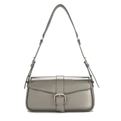Túi Đeo Vai Nữ Charles & Keith CNK Blaise Belted Shoulder Bag - Pewter CK2-20671797_PEWTER Màu Xám