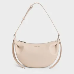Túi Đeo Vai Nữ Charles & Keith CNK Calla Half-Moon Bag - Oat  CK2-20671663 Màu Kem
