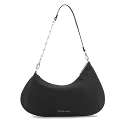 Túi Đeo Vai Nữ Charles & Keith CNK Dion Satin Chain-Handle Asymmetric Shoulder Bag - Noir CK2-20782764-1_NOIR Màu Đen