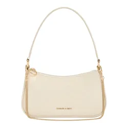 Túi Đeo Vai Nữ Charles & Keith CNK Elspeth Croc-Effect Chain-Link Shoulder Bag CK2-80151362-B Cream Croco Màu Trắng