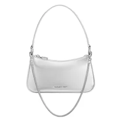Túi Đeo Vai Nữ Charles & Keith CNK Elspeth Metallic Curved Shoulder Bag CK2-80151362-A Silver Màu Bạc