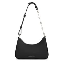 Túi Đeo Vai Nữ Charles & Keith CNK Lane Chain-Link Shoulder Bag - Noir CK2-20271604 Màu Đen