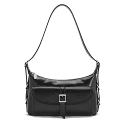 Túi Đeo Vai Nữ Charles & Keith CNK  Mini Bryna Belted Hobo - Noir CK2-20782621 Màu Đen