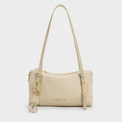 Túi Đeo Vai Nữ Charles & Keith CNK Mini Levy Nylon Shoulder Bag - Dusted Oat CK2-20151613_DU.OAT Màu Be