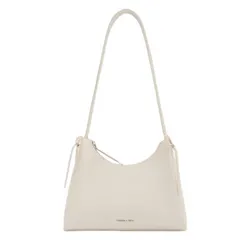 Túi Đeo Vai Nữ Charles & Keith Hazel Bow Cream Shoulder Bag CK2-40160249 Màu Kem