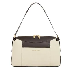 Túi Đeo Vai Nữ Charles & Keith Roan Canvas Dark Brown CK2-51200038-1_EP.BRW Màu Nâu Sẫm