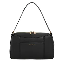 Túi Đeo Vai Nữ Charles & Keith Roan Trapezoid Shoulder Bag Black CK2-51200038_BLACK Màu Đen