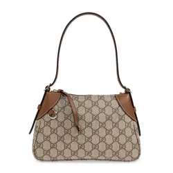 Túi Đeo Vai Nữ Gucci Shoulder Bag GG Emblem Small Màu Nâu Be