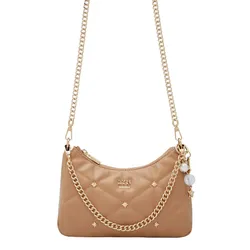 Túi Đeo Vai Nữ Lyn North Tricia Star Quilted Shoulder Bag L25FBWA115 Light Brown Màu Nâu