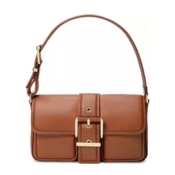 Túi Đeo Vai Nữ Michael Kors MK&nbsp;Colby Medium Leather Shoulder Bag Màu Nâu