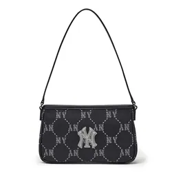 Túi Đeo Vai Nữ MLB New York Yankees Diamond Monogram Jacquard Mini Hobo Bag 3ABQMJ16N-50BKS Màu Đen Họa Tiết