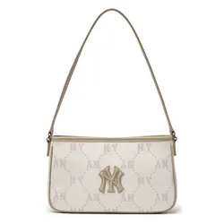 Túi Đeo Vai Nữ MLB New York Yankees Diamond Monogram Jacquard Mini Hobo Bag Cream 3ABQMJ16N-50CRD Màu Kem Họa Tiết