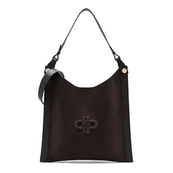Túi Đeo Vai Nữ Pedro Icon Oversized Suede Shoulder Bag Dark Brown PW2-75210179-1 Màu Nâu Đậm