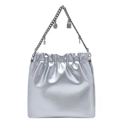 Túi Đeo Vai Nữ Pedro Pleated Cami Shoulder Bag Silver PW2-75060105-1 Màu Bạc