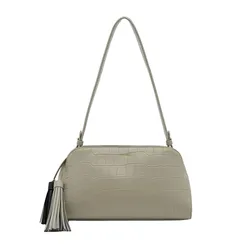 Túi Đeo Vai Nữ Pedro Trapezoid Tassel Shoulder Bag Gray Brown PW2-75060133_TAUPE Màu Xám - Nâu