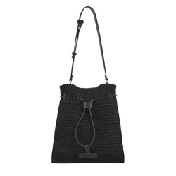Túi Rút Dây Nữ Charles & Keith Ida Knitted Black CK2-10782580_BLACK Màu Đen