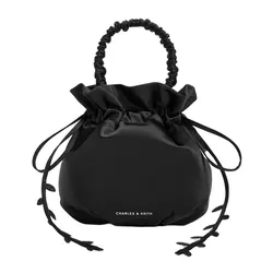 Túi Rút Dây Nữ Charles & Keith Mabel Satin Floral Vine Noir CK2-10151623-A_NOIR Màu Đen