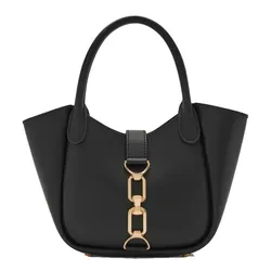Túi Tote Nữ Charles & Keith CNK Agatha Chain Accent Bag Black CK2-30782818 Màu Đen