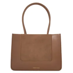 Túi Tote Nữ Charles & Keith CNK Daylla Rectangular Bag Mocha Brown CK2-31200033-2 Màu Nâu